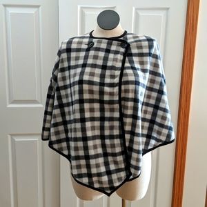 Plaid fleece cape